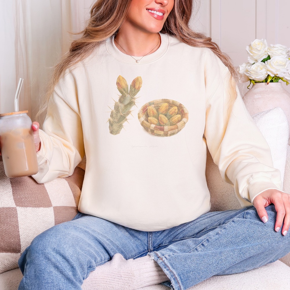 Cylindropuntia Fulgida Cactus and Harvested Fruits Sweatshirt